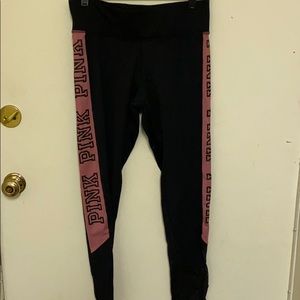 Pink ultimate black yoga pants size m